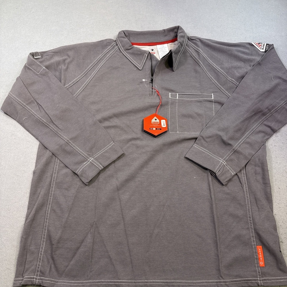 Bulwark FR iQ Series Mens Large LS GRAY T-Shirt CAT2 2112 NWT QT12DB4